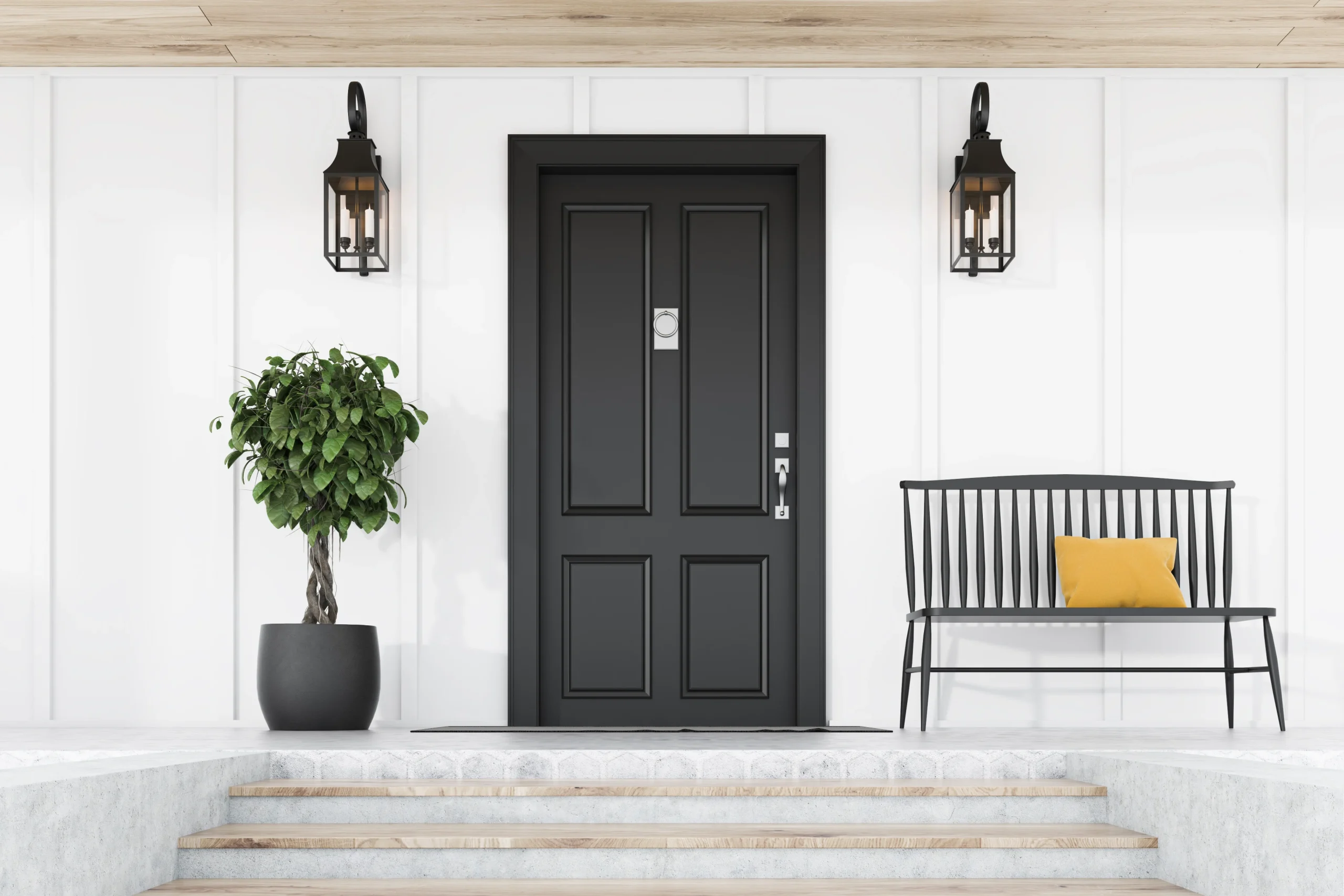 example of a stylish front door creating a welcoming environment